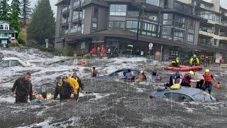 Canada Underwater! Atmospheric River overflows! Vancouver - British Columbia turns into an ocean!