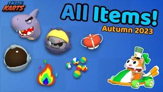 All the items I currently own in Smash Karts! (Autumn 2023)