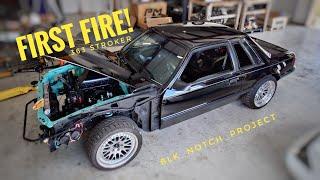 Fuel Spark & Ignition! First Startup for this 363 Stroker - 1990 Black Notch Foxbody