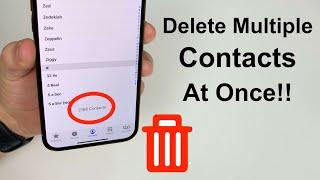 How To Delete Multiple iPhone Contacts At Once!!