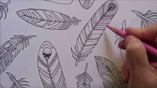 How To Color Feathers From The Enchanted Forest Coloring Book Lisa Brando Extreme Coloring Tutorial