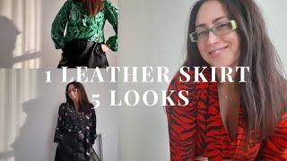 How to Style a Leather Skirt with Silk Tops | Helen Tsokana