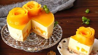 No-bake Mango Mousse Cake ｜No flour, No Egg