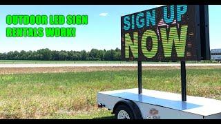 Full Color 2 sided Outdoor LED Sign Trailer Rental for events, campaigns, sales, markets, & more