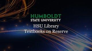 HSU Library Textbooks on Reserve Crowdfunding