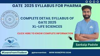 GATE 2025  SYLLABUS -XL FOR  PHARMA CANDIDATE | PHARMAMINDS