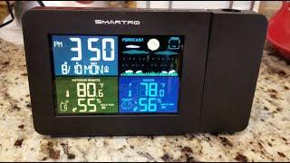 SMARTRO SC91 Projection Alarm Clock With Weather Station Temperature Humidity Hygrometer