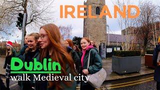 Medieval Dublin, Ireland - city centre. 4K Walk tour