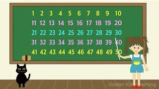 Count Numbers from 1 through 50 in English | Count 1 - 50 Video | Golden Kids Learning