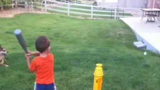 Mason plays tee ball