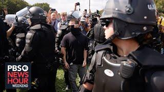 Pro-insurrectionists gather for a small, short rally at Capitol Hill