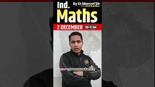  Maths New Batch Announcement by Er. Maroof Sir SCA Vlogs | Maths by Er Maroof Sir Climax Academy