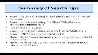 Lawyering Skills: How to Use HeinOnline's United Nations Law Collection to Research Treaties