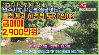 (거목1076) 특 급매, 충북 영동군 민주지산 물한계곡 하천부지 인접한 토지(임야) 급매매, 상촌면 대해리#거목부동산 석쌤