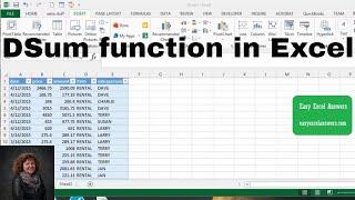 How to use the DSum function in Excel