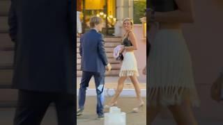 Happy lovely couple getting out their Lamborghini at Hotel Paris #monaco #luxury #trending#lifestyle