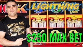 $250 Max Bet BONUSES & JACKPOTS On Lightning Link Slot