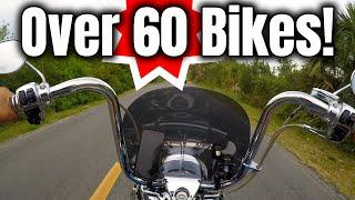 Riding My Road King with Over 60 Motorcycles!