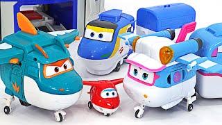 Super Wings high-speed train Tony, food truck Lime, transforming dinosaur Tino! Go! | DuDuPopTOY