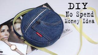 THE BEST DIY ZIPPER JEANS BAG WITH A POCKET LONG STRIP | Old Clothes Recycle Idea