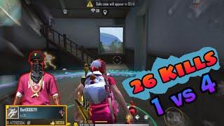 26 Kills Solo VS Squads Gameplay !! Free Fire / Rakesh00007(Bot00007!!)