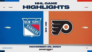 NHL Highlights | Rangers vs. Flyers - November 29, 2024