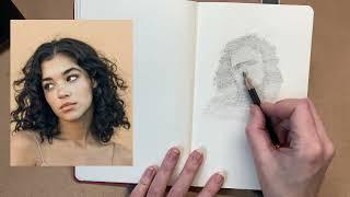 Sketchbook Exercise: 3 techniques for drawing a portrait