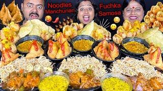 EATING SPICY STREET FOOD CHALLENGE VIRAL VIDEO WITH PUNISHMENT EGG CHICKEN NOODLES, PANIPURI MUKBANG