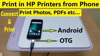 How to print in HP Printers from Android Phone or Tablet with USB | OTG Printing in HP 2335 Printer