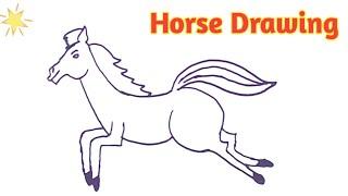 How to draw a horse | Horse drawing step by step|