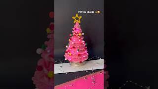 Pink Christmas Tree tutorial  #shorts #diy #craft #handmade #tutorial #art #creative #artist