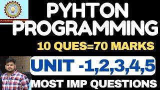 Python Programming Aktu Most Important Questions | Aktu PP Btech Second Year Most Important Question