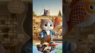 Ayah Kucing Bawa ikan Koi - #cat #animasikucing #catlovers #like #funnycats #bantusubscribe #fyp