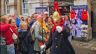 FINALLY! TROOPERS, HORSES, SHOUTS AND AN ARMY OF TOURONS RETURN to Horse Guards!