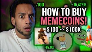 HOW TO BUY CRYPTO MEMECOINS BEFORE THEY 100X, SIMPLE GUIDE! (Chillguy, Pnut, ACT)