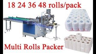 Double Layers 18 24 36 48 Rolls per Pack Multi Toilet Paper Bundle Packing Wrapping Machine