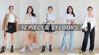 Everyday Outfit Ideas | 12 pcs, 21 looks  CAPSULE WARDROBE!