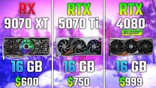 AMD RX 9070 XT vs RTX 5070 Ti vs RTX 4080 SUPER | Test in 7 Games