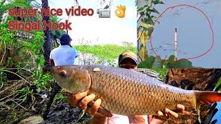 Singal Hook Fishing Techniques | Big Rohu fish catching Videos | Fishing Videos