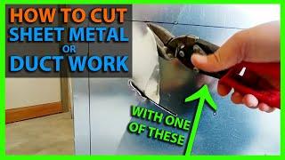 How To Cut a Hole In Sheet Metal or Duct Work Using Basic Tools & Left & Right Aviation Tin Snips