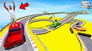 FRANKLIN TRIED YELLOW TRACK RALLY PARKOUR RAMP CHALLENGE GTA 5 | SHINCHAN and CHOP