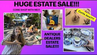 HUGE ESTATE SALE OF ANTIQUE DEALER!!!  Come shop with me and see my HAUL!! Thrifty Reseller Vlog!