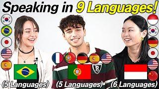 3 Polyglots Speaking in 9 Different Languages!!(Keep Switching Languages)