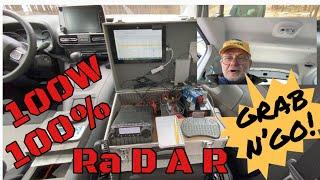 100W, 100% RaDAR: Rapidly Deployable Amateur Radio exercise with FT-891 Go-Box and a whip antenna.