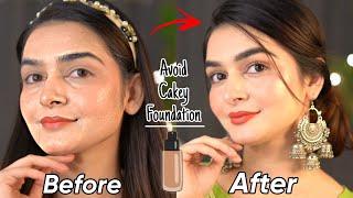 How To Avoid Cakey Foundation On Dry Skin - Flawless & Smooth || Before & After