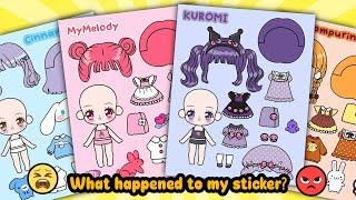 Decorate with Sticker Book Real-life versions of My Melody, Kuromi, Pompompurin, Cinnamoroll