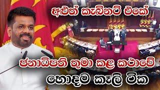 අලුත් කැබිනට් එක පත් කරන වෙලාවෙ ජනාධිපතිතුමා කරපු සුපිරි කතාව ANURA KUMARA NEW CABINET SPEECH