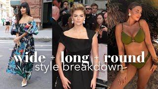 WIDE LONG ROUND | body type breakdown: clothing, hair, jewellery