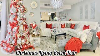 LUXE RED CHRISTMAS LIVING ROOM TOUR 2020