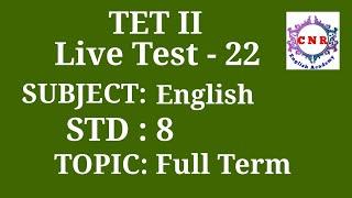 TET Paper -2 English 8th STD Live Test 22